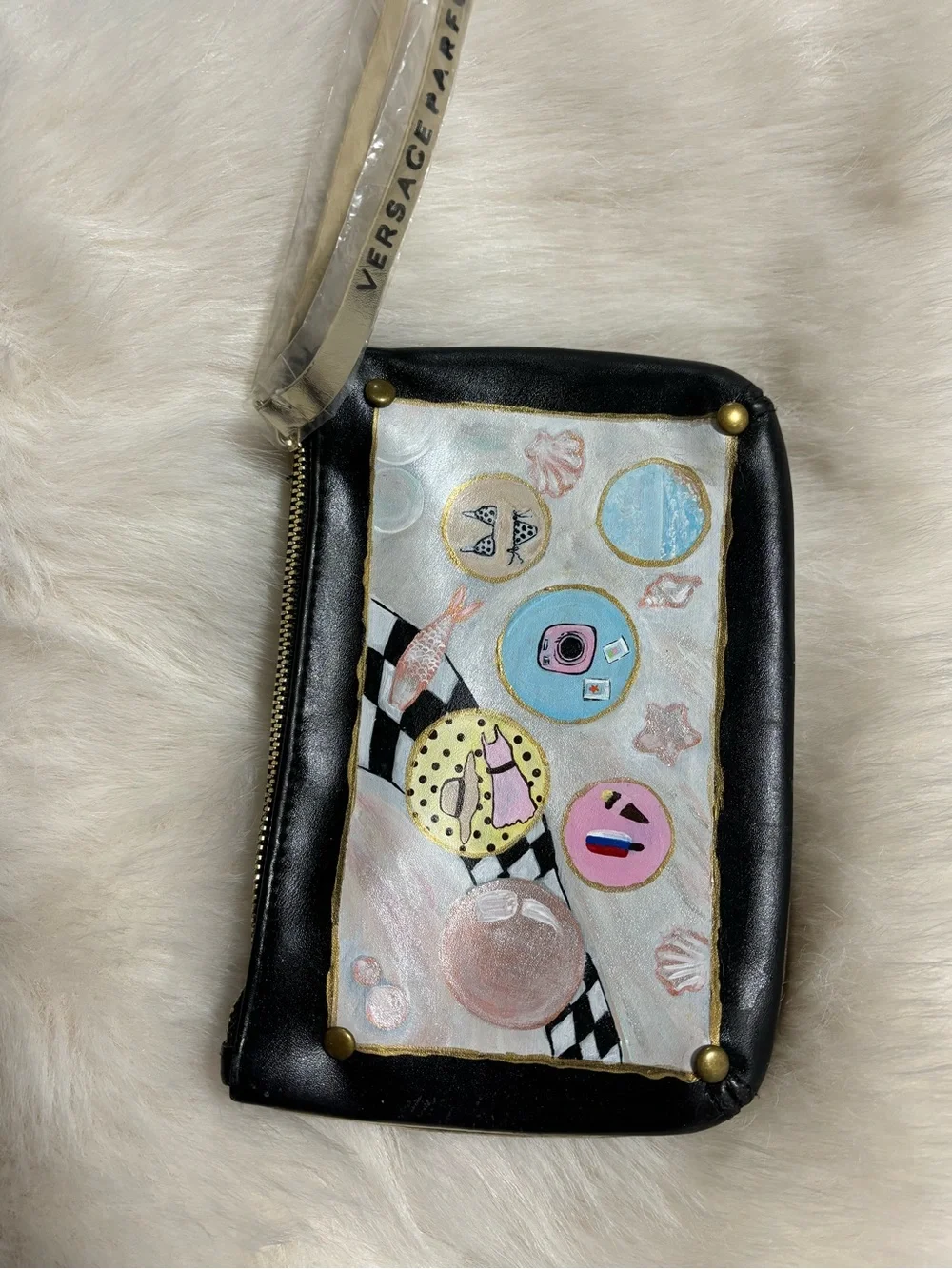 Vintage Versace Parfums Hand-Painted Y2K Mini Bag